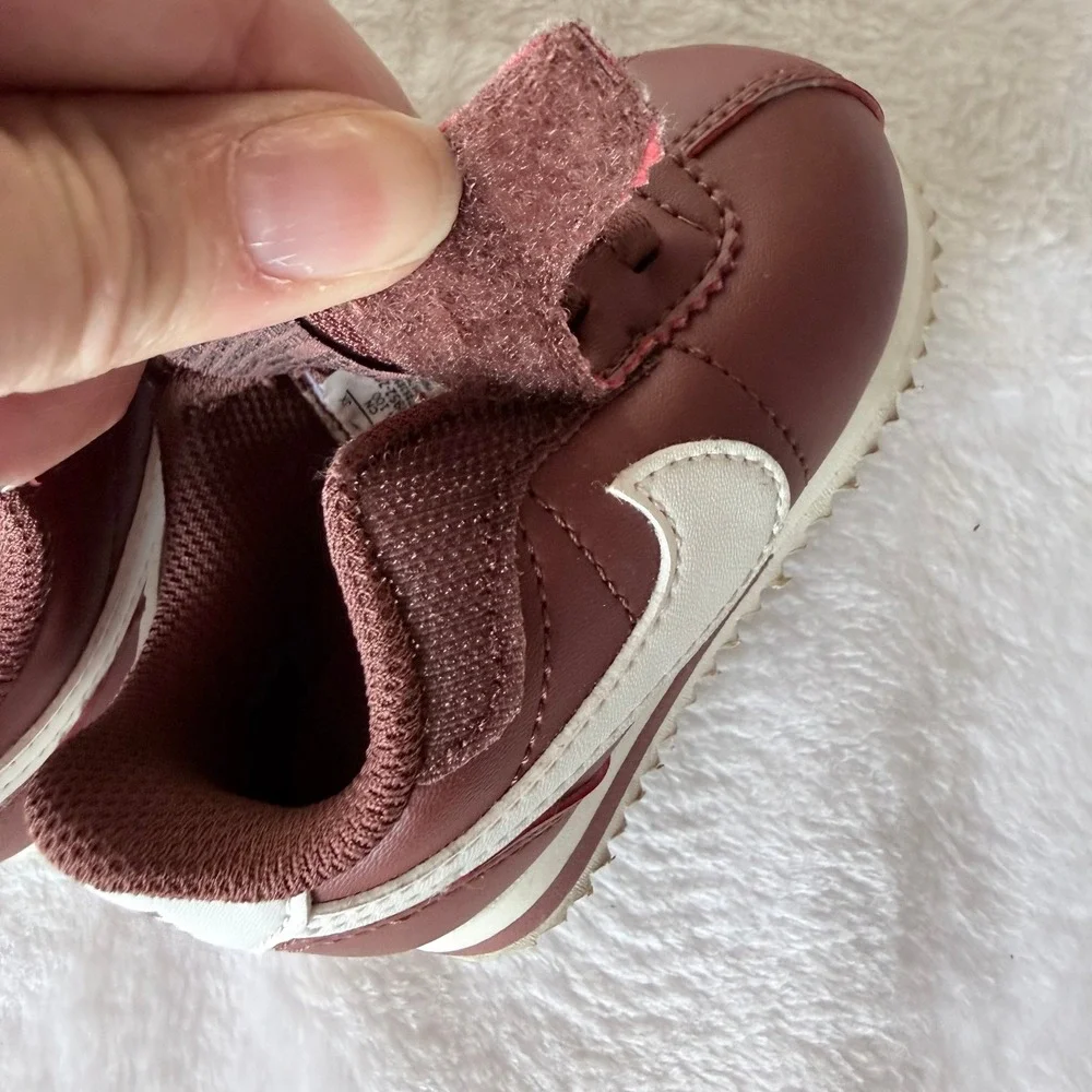 Nike Cortez Basic SL Toddler Shoes Burgundy Brown White DM0952-200 Size 4C
